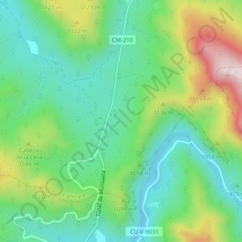 Mappa topografica El Terminillo, altitudine, rilievo