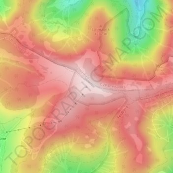 Mappa topografica Stübenwasen, altitudine, rilievo