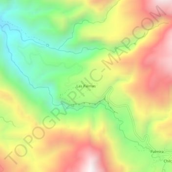 Mappa topografica Las Palmas, altitudine, rilievo