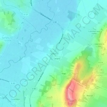 Mappa topografica La Place, altitudine, rilievo