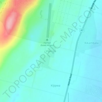 Mappa topografica Vipingo, altitudine, rilievo