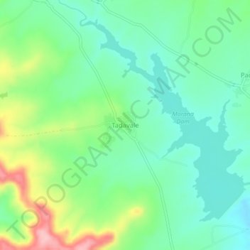 Mappa topografica Tadavale, altitudine, rilievo