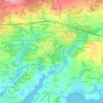 Mappa topografica Veniec, altitudine, rilievo