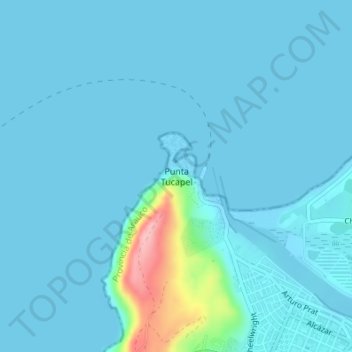 Mappa topografica Punta Tucapel, altitudine, rilievo