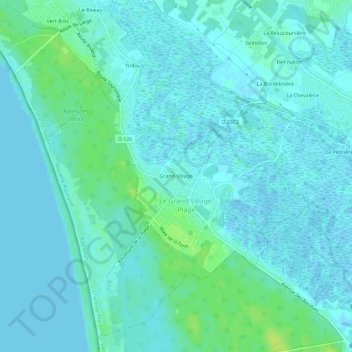 Mappa topografica Grand-Village, altitudine, rilievo