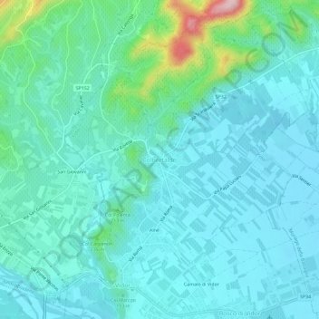 Mappa topografica Colbertaldo, altitudine, rilievo