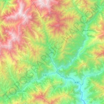 Mappa topografica Dir, altitudine, rilievo