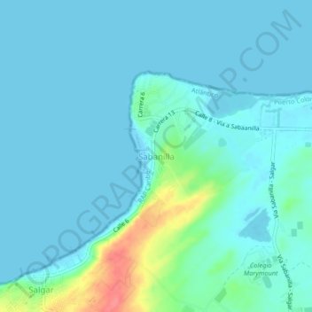 Mappa topografica Sabanilla, altitudine, rilievo