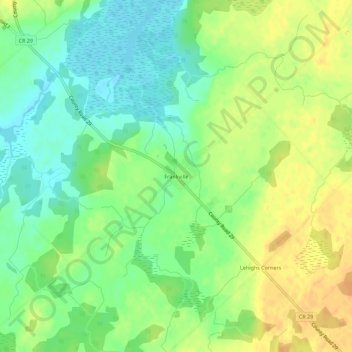 Mappa topografica Frankville, altitudine, rilievo