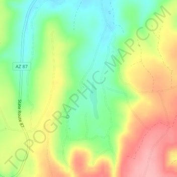 Mappa topografica Long Valley, altitudine, rilievo