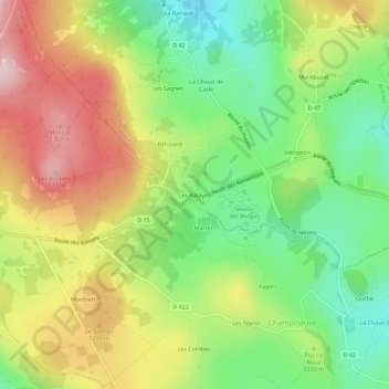 Mappa topografica Les Balayes, altitudine, rilievo