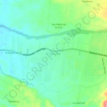 Mappa topografica El Toquillal, altitudine, rilievo