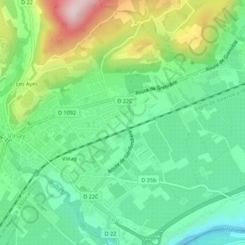 Mappa topografica Les Levées, altitudine, rilievo