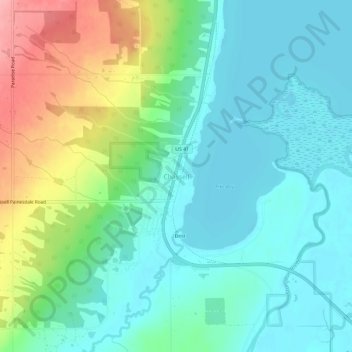 Mappa topografica Chassell, altitudine, rilievo