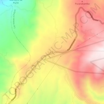 Mappa topografica La Paz, altitudine, rilievo