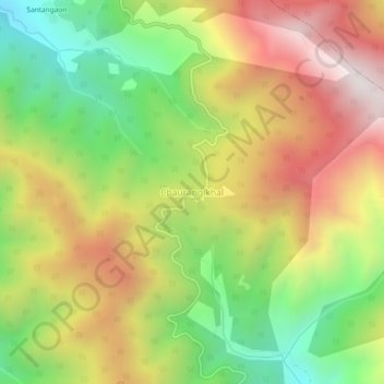 Mappa topografica Chaurangikhal, altitudine, rilievo