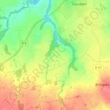 Mappa topografica Kermerrien, altitudine, rilievo