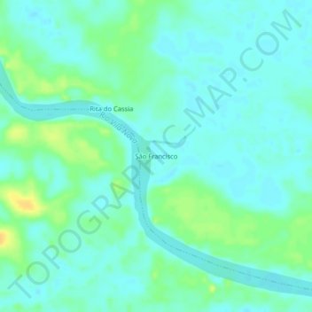 Mappa topografica São Francisco, altitudine, rilievo