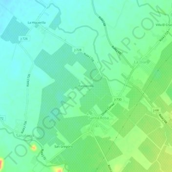 Mappa topografica Parroncillo, altitudine, rilievo