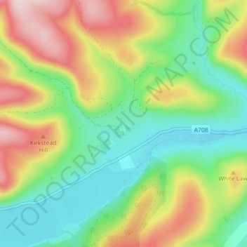 Mappa topografica Dryhope, altitudine, rilievo