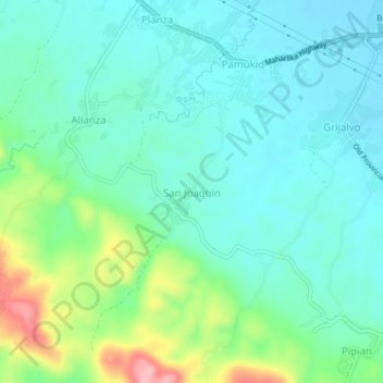 Mappa topografica San Joaquin, altitudine, rilievo