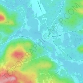 Mappa topografica Combermere, altitudine, rilievo