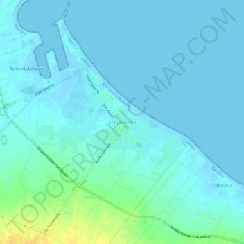 Mappa topografica Schiavonea, altitudine, rilievo