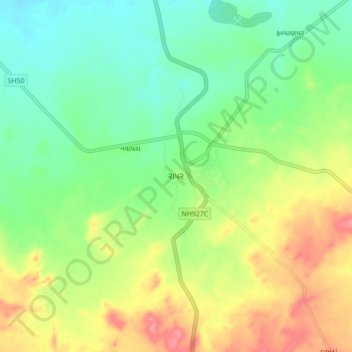 Mappa topografica Rapar, altitudine, rilievo
