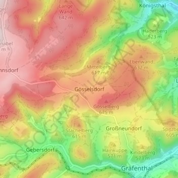 Mappa topografica Gösselsdorf, altitudine, rilievo