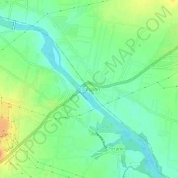 Mappa topografica Koregaon, altitudine, rilievo