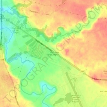 Mappa topografica Condominio Los Castaños, altitudine, rilievo