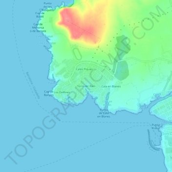 Mappa topografica Torre del Ram, altitudine, rilievo