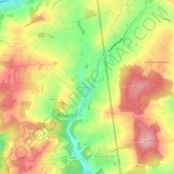 Mappa topografica Welmlingen, altitudine, rilievo