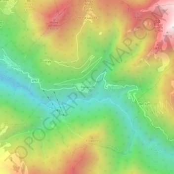 Mappa topografica Tremenico, altitudine, rilievo