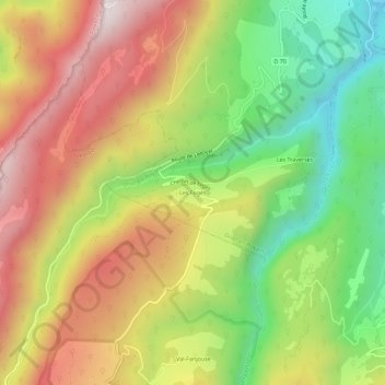 Mappa topografica Les Fogès, altitudine, rilievo