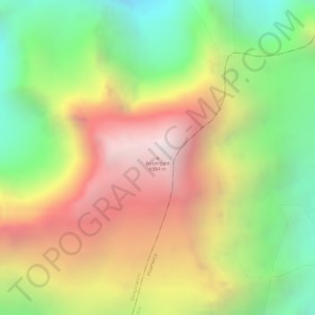 Mappa topografica Ausangate, altitudine, rilievo