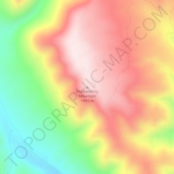 Mappa topografica Huckleberry Mountain, altitudine, rilievo