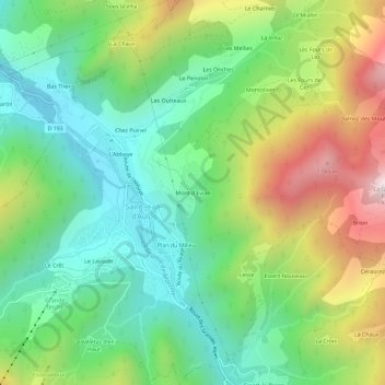 Mappa topografica Mont d'Evian, altitudine, rilievo