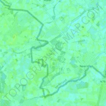 Mappa topografica Heioord, altitudine, rilievo