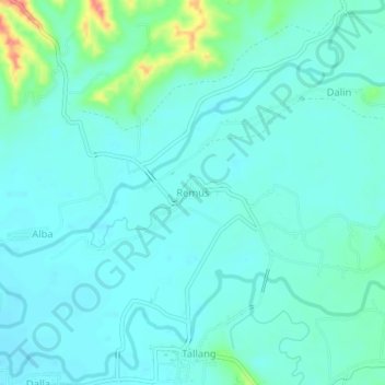 Mappa topografica Remus, altitudine, rilievo