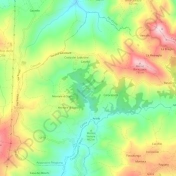 Mappa topografica Pianzo, altitudine, rilievo
