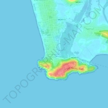 Mappa topografica Sinquerim, altitudine, rilievo