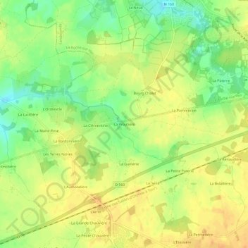 Mappa topografica La Proutière, altitudine, rilievo