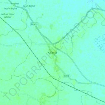Mappa topografica Chandi, altitudine, rilievo