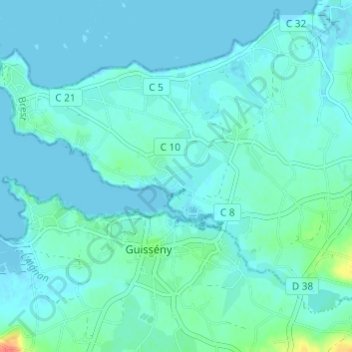 Mappa topografica Maner Drolic, altitudine, rilievo