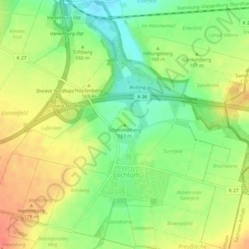 Mappa topografica Schimmelberg, altitudine, rilievo