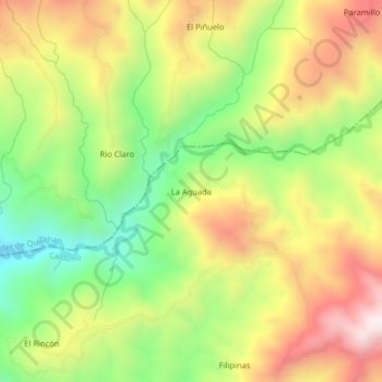 Mappa topografica La Aguada, altitudine, rilievo