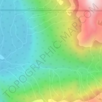 Mappa topografica Golden Ears Park, altitudine, rilievo