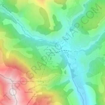 Mappa topografica Le Seignus d'Allos, altitudine, rilievo
