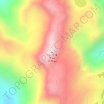 Mappa topografica Cerro El Toro, altitudine, rilievo